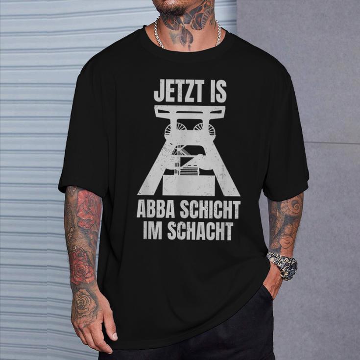 Jetzt Is Aber Schicht Förderturm Ruhrpottdeutsch T-Shirt Geschenke für Ihn