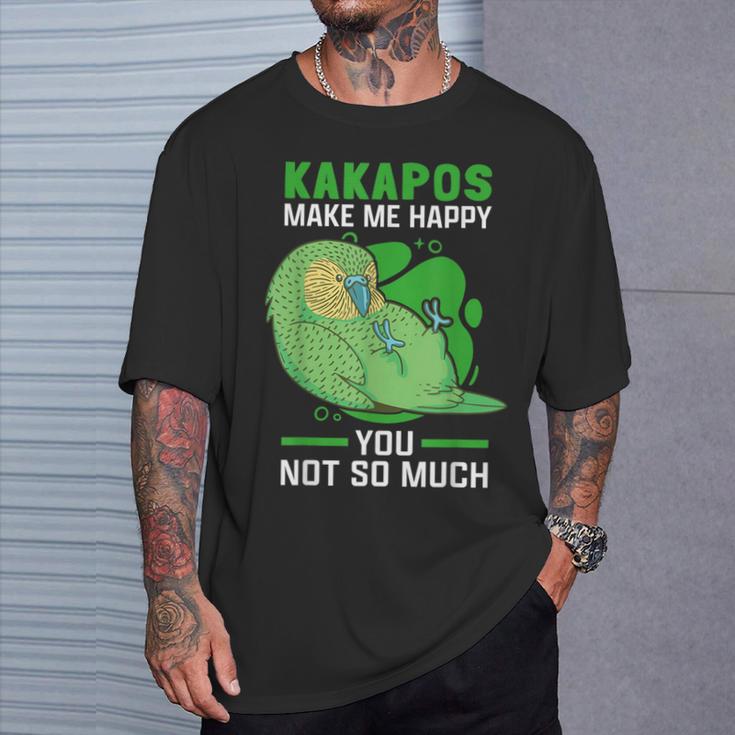 Kakapos Machen Glücklich New Zealand Flying Kakapo T-Shirt Geschenke für Ihn