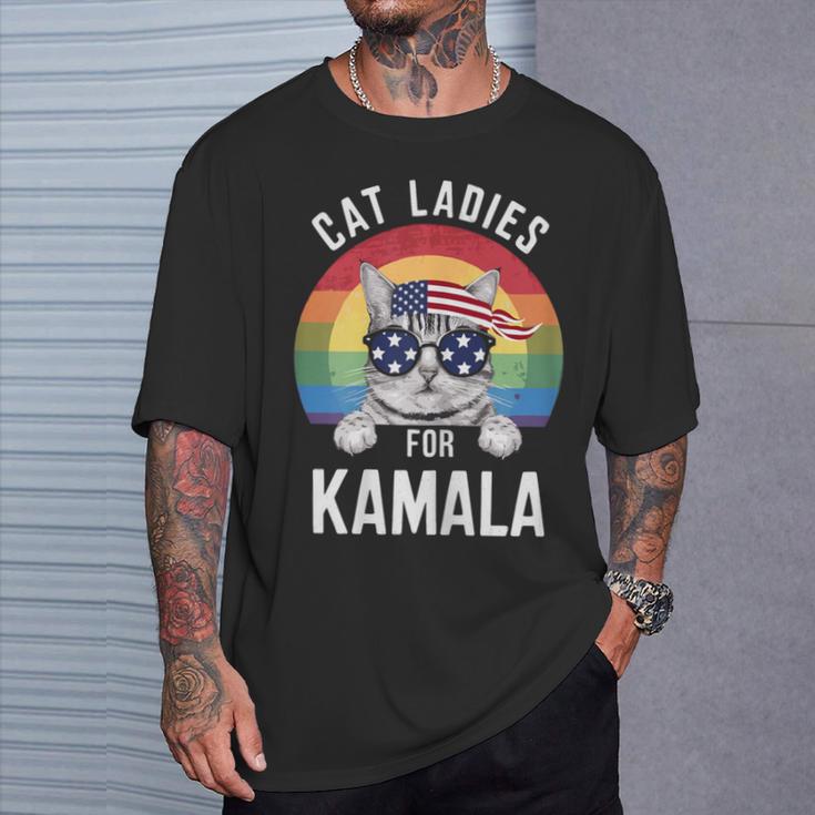 Kamala Harris Cat Lady Supporter T-Shirt Geschenke für Ihn