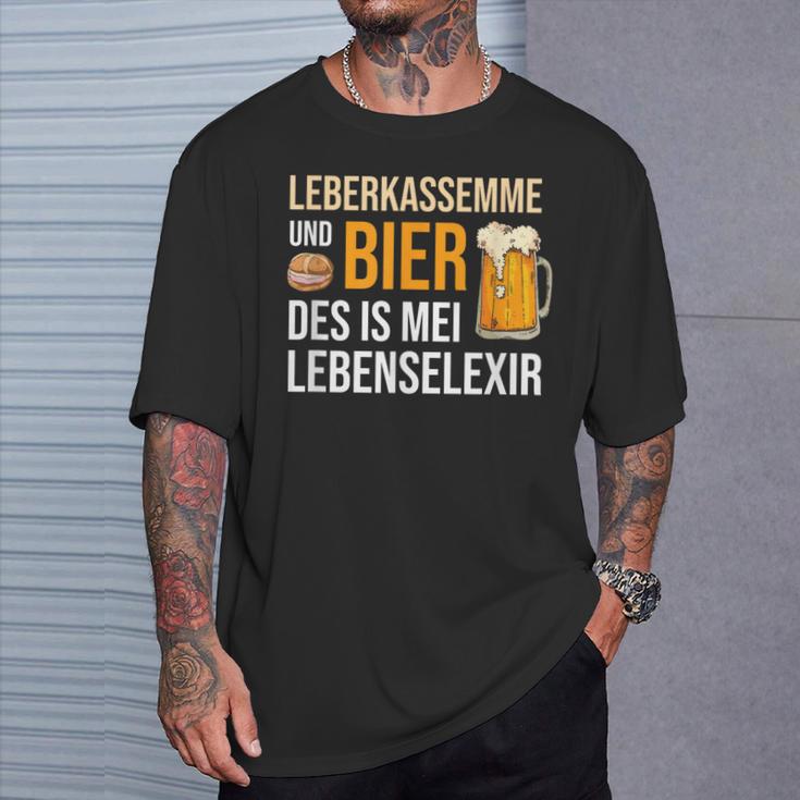 Leberkassmel & Bier Des Is Mei Lebenselexier Leberkas T-Shirt Geschenke für Ihn