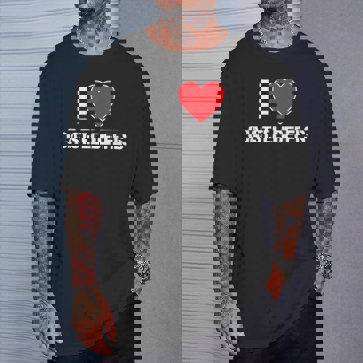 I Love Castelldefels Ciudad En España Con Red Love Heart Camiseta unisex Regalos para él