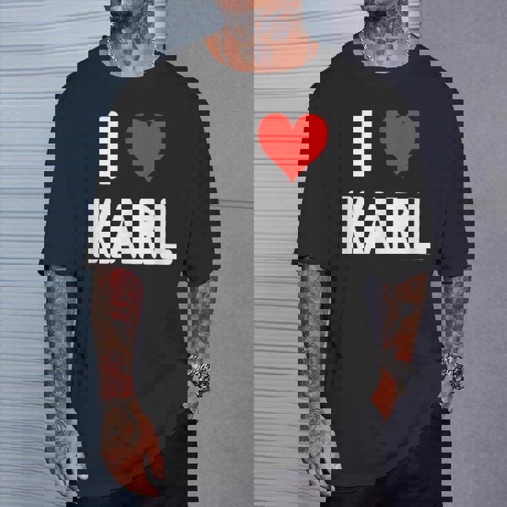 I Love Karl Cuore Maglietta Regalos para él