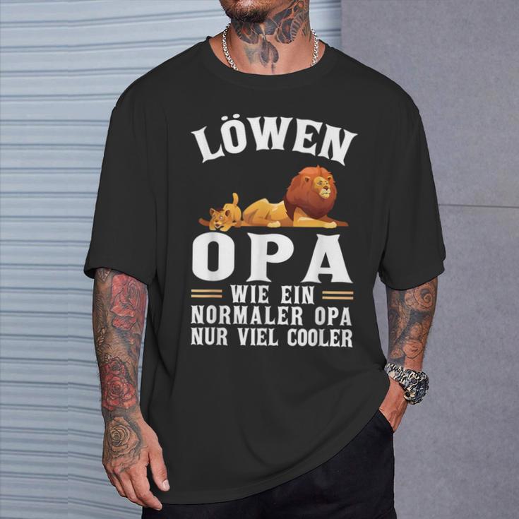 Löwen Opa Wie Ein Normaler Opa Wie Ein Normaler T-Shirt Geschenke für Ihn