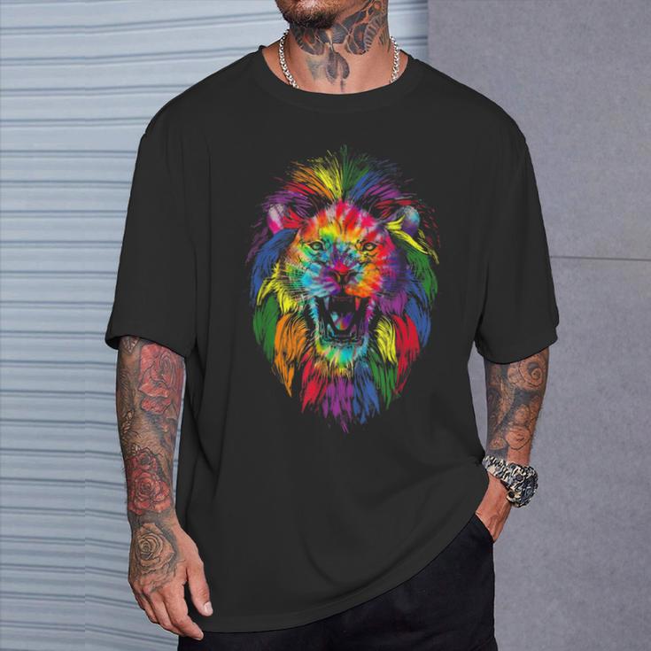 Mb35 Gay Pride Lion Lgbt Rainbow Tie Dye Pride Month Parade T-Shirt Gifts for Him