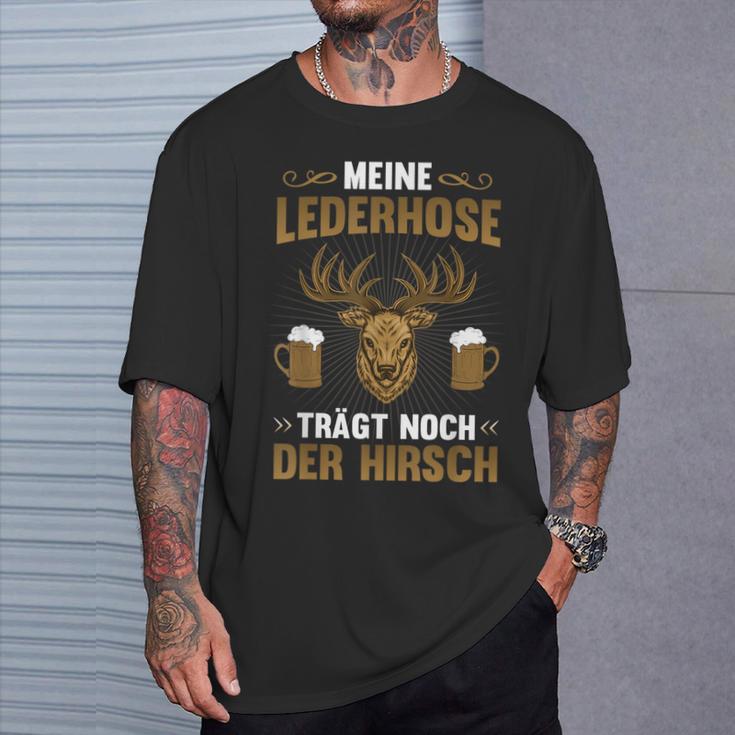 'Meine Lederhosen Hirsch Beer Alcohol Sauf Suff Party Saying T-Shirt Geschenke für Ihn