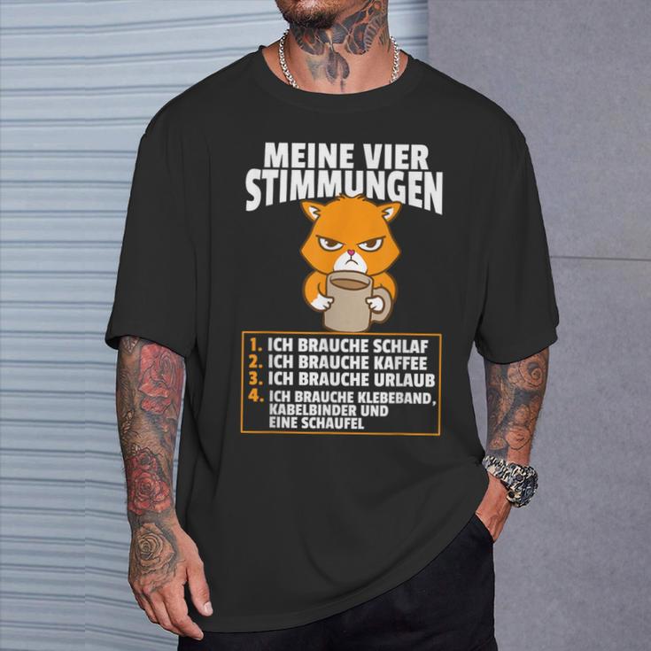 Meineier Stimmungen Cat Sarcasm Slogan T-Shirt Geschenke für Ihn