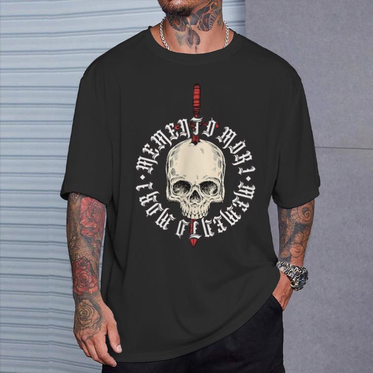 Memento Mori Lettering Skull T-Shirt Geschenke für Ihn