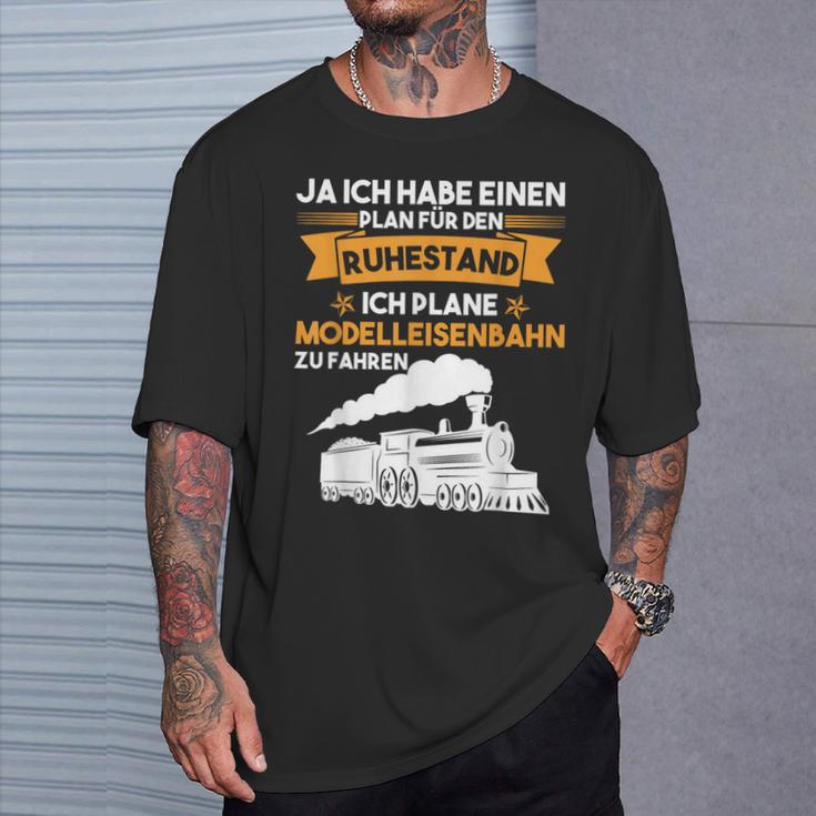 Modellbahn Plan Für Den Ruhestand Model Railway T-Shirt Geschenke für Ihn