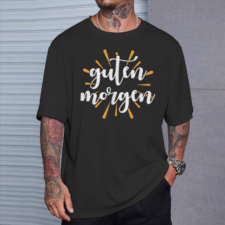 Morgen Frühaufsteher Spruch Guten Morgen Sonne T-Shirt Geschenke für Ihn