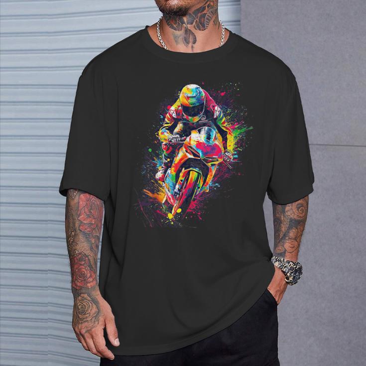 Motorrad Farbiges Motocross Für Jungen T-Shirt Geschenke für Ihn