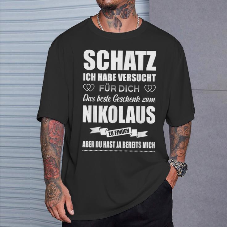 Nikolaus Für Sie Ehefrau Nikolaustag Für Him Ehemann Freund T-Shirt Geschenke für Ihn