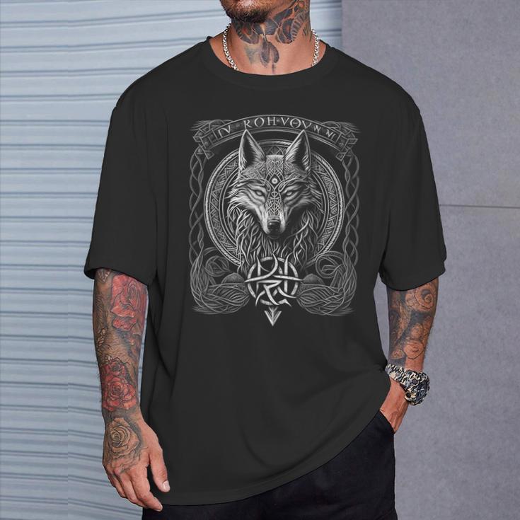 Odins Wolfiking Norse Runes Nordmann Mythology T-Shirt Geschenke für Ihn