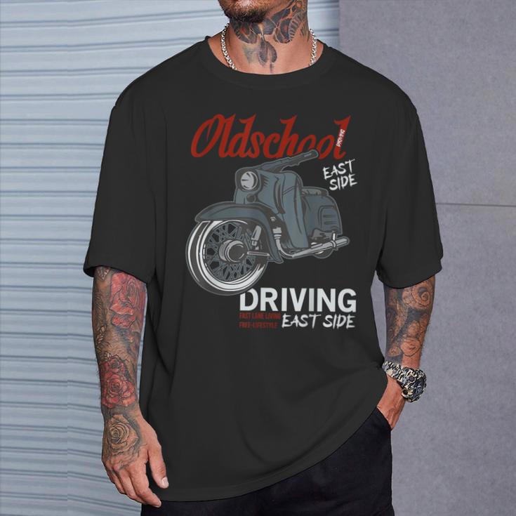 Oldschool Schwalbe Tuning Kr51 Simson Ddr Moped T-Shirt Geschenke für Ihn