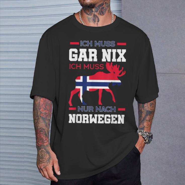 Oslo Ich Muss Gar Nix Ich Muss Nur Nach Norwegi T-Shirt Geschenke für Ihn