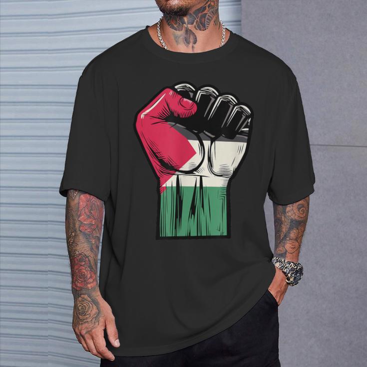 Palestine Flag Fist Palestine Flag T-Shirt Geschenke für Ihn