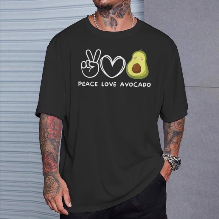 Peace Love Avocado Retro Avocado Lover Fruit Lover T-Shirt Geschenke für Ihn