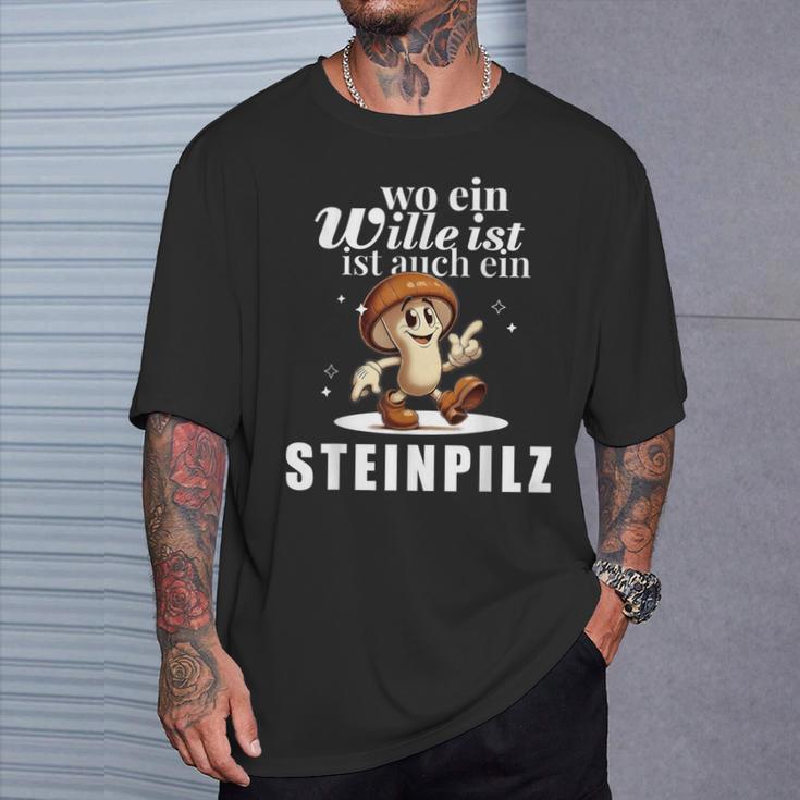 Pilzsammler Pilzsaison Pilze Sammeln Lustiges Steinpilz T-Shirt Geschenke für Ihn