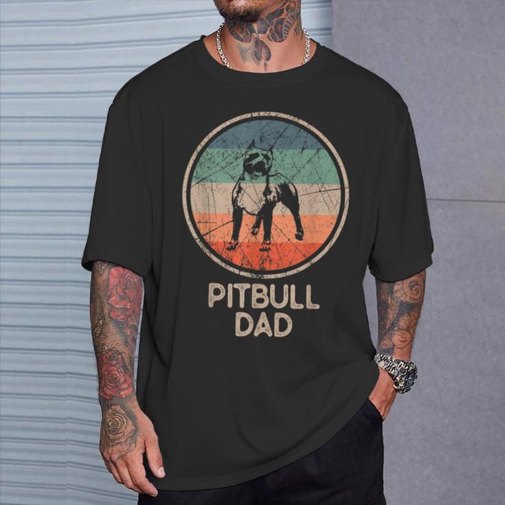 Pitbull Dogintage Pitbull Dad T-Shirt Geschenke für Ihn