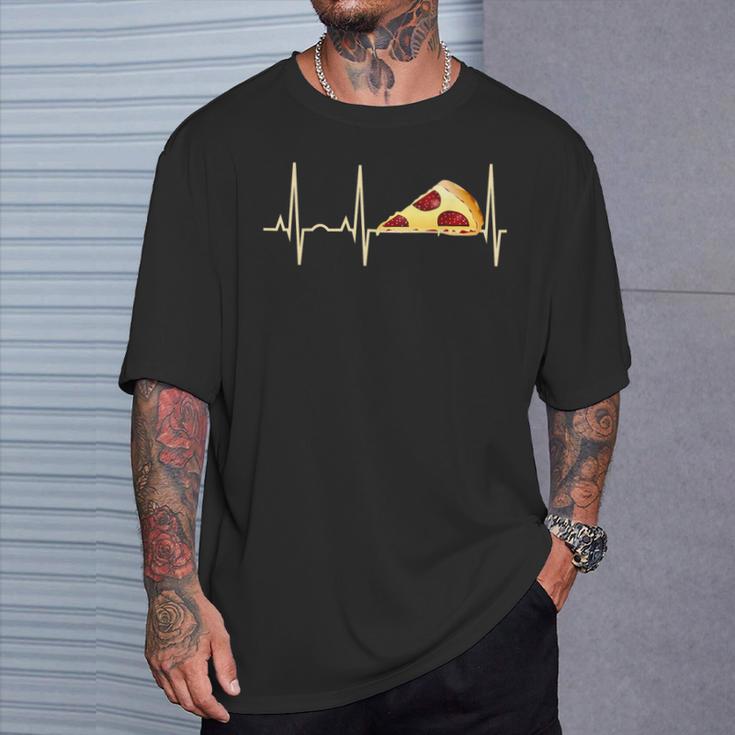 Pizza Pepperoni Pizza Heartbeat T-Shirt Geschenke für Ihn