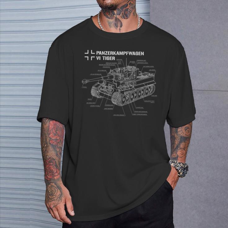Plan Du Char Allemand Tigre I De La Seconde Guerre Mondiale T-Shirt Cadeaux pour lui