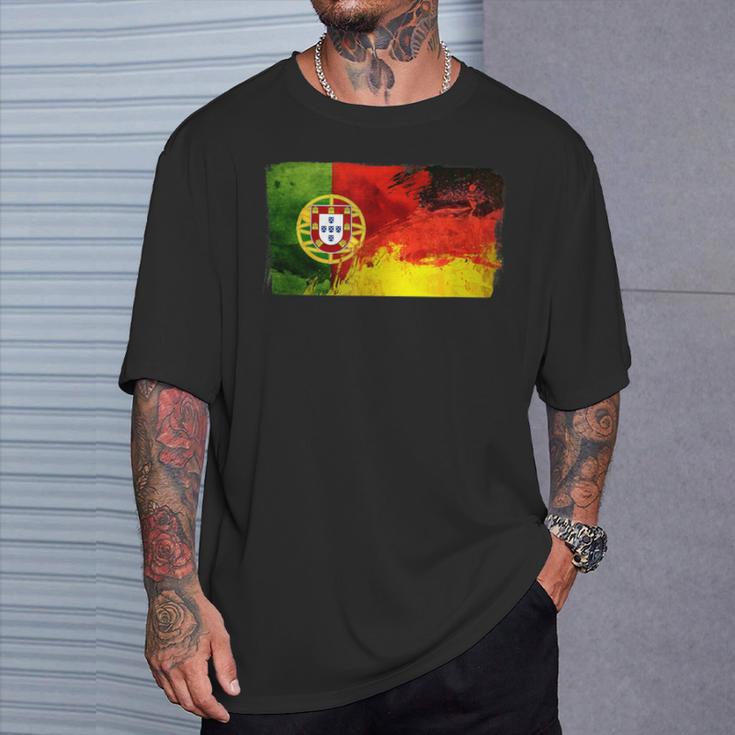 Portugal Deutschland Fusion Football Sport Competition Friends T-Shirt Geschenke für Ihn