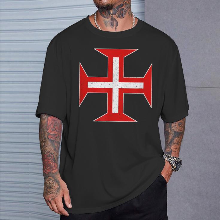 Portuguese Cross Of The Order Of Christ Cross Portugal T-Shirt Geschenke für Ihn