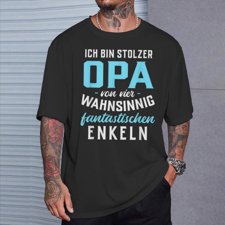 With Proud Grandpaonier Wahnsinnig Fantastischen Grandkels 4 Grandson S T-Shirt Geschenke für Ihn