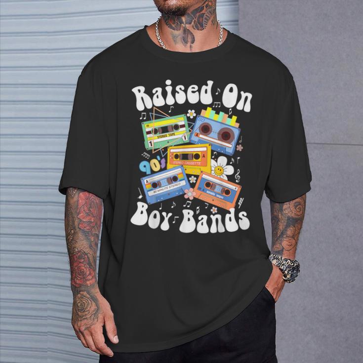 Raised On 90S Boy Bands Cassette Tape Retro T-Shirt Geschenke für Ihn