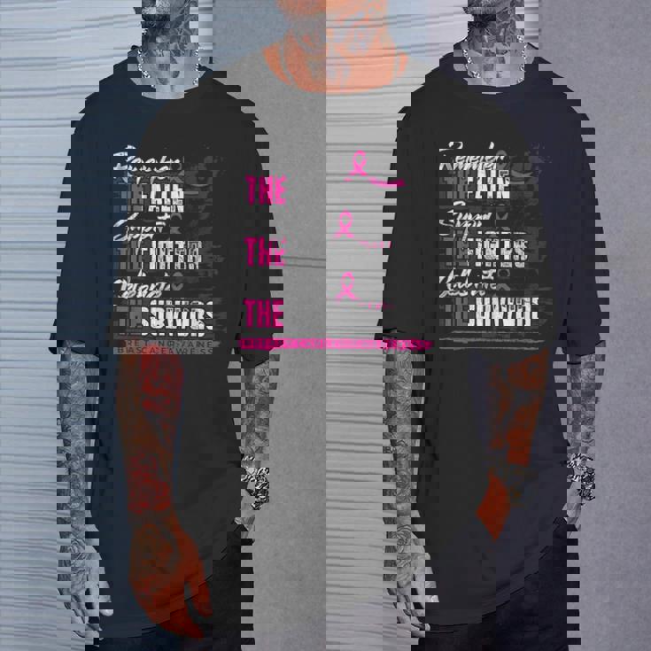 Remember The Fallen Support The Fighters Breast Cancer T-Shirt Gifts for Him