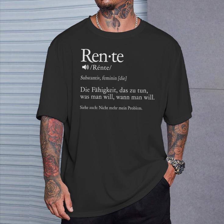 Rente Substantiv Rentner Pensioner T-Shirt Geschenke für Ihn