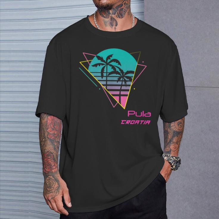 Retro Pula Croatia T-Shirt Geschenke für Ihn