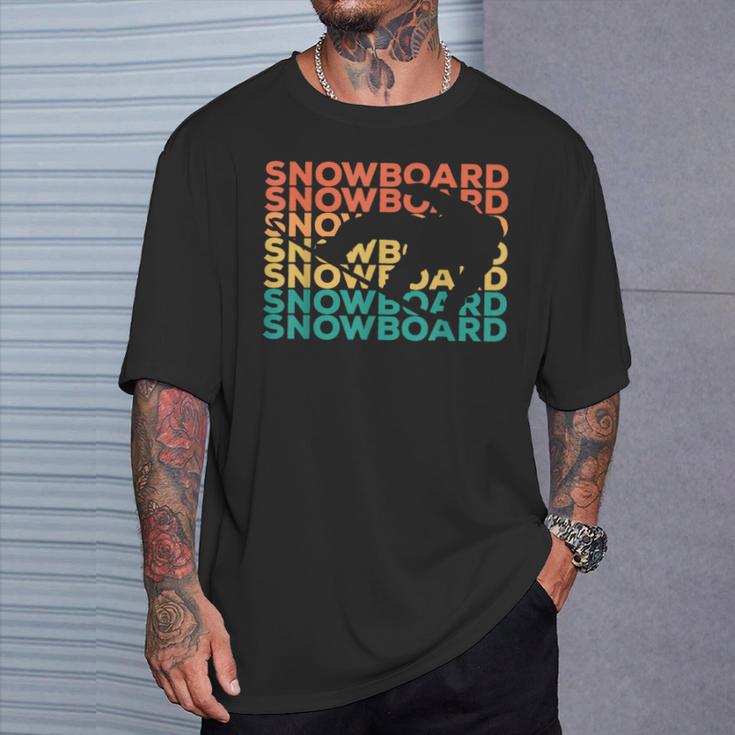 Retrointage Snowboard For Snowboarder T-Shirt Geschenke für Ihn