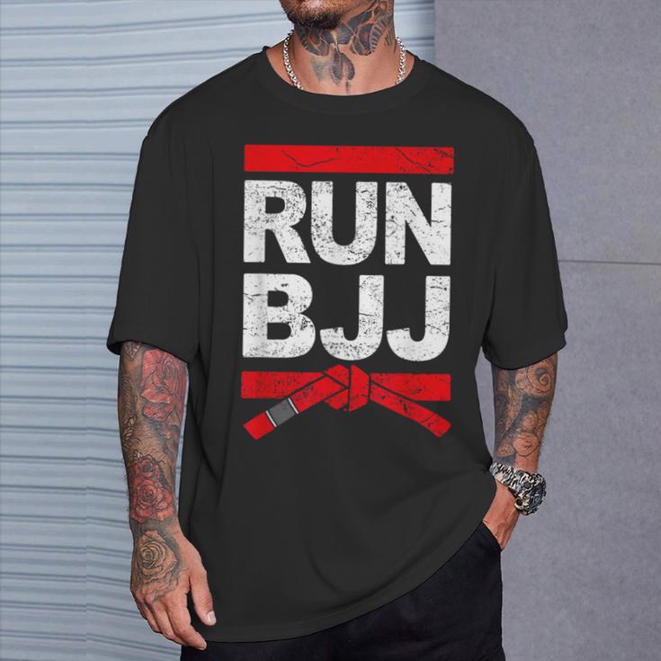 Run Bjj Brazilian Jiu-Jitsu Bjj Belt T-Shirt Geschenke für Ihn