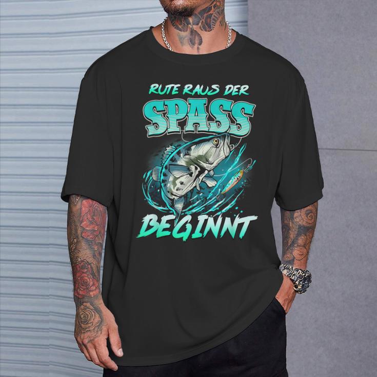 Rute Raus Der Spass Beginnt Fishing Fishing T-Shirt Geschenke für Ihn