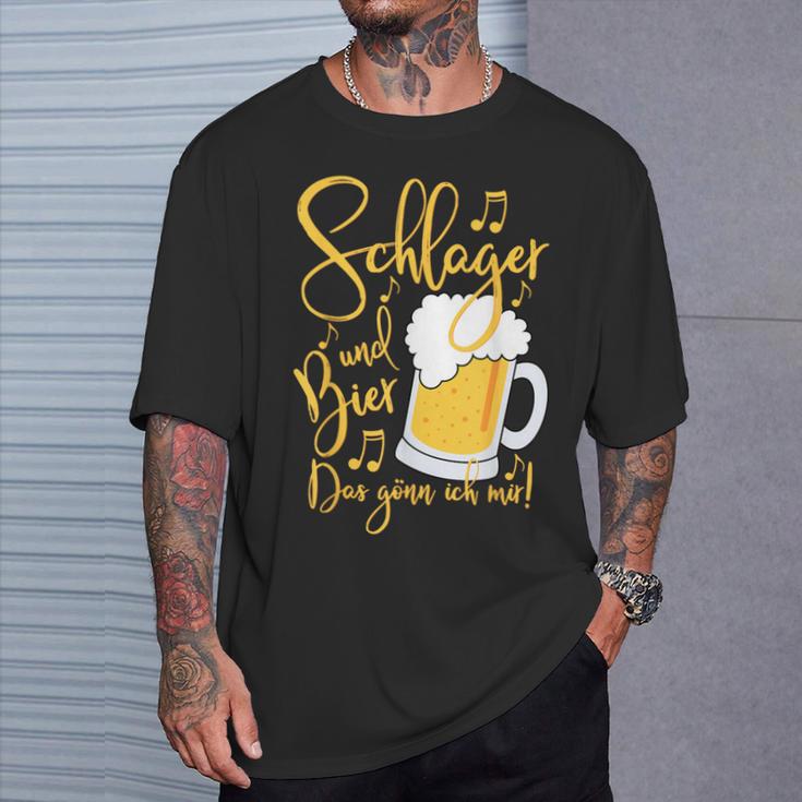 Schlager Und Bier Das Gönn Ich Mir Festival Party T-Shirt Geschenke für Ihn