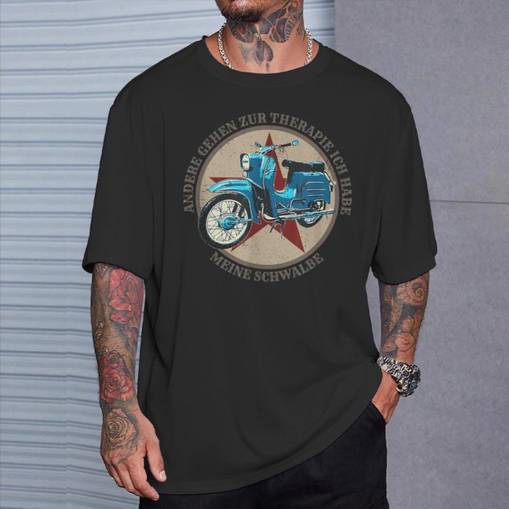 Schwalbenfahrer Schwalbe Gdr Moped T-Shirt Geschenke für Ihn