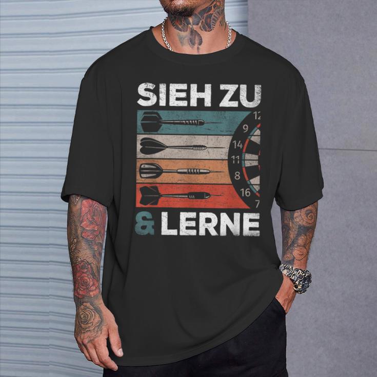 See Zu Und Lerneintage Darts Retro Sl Darts T-Shirt Geschenke für Ihn