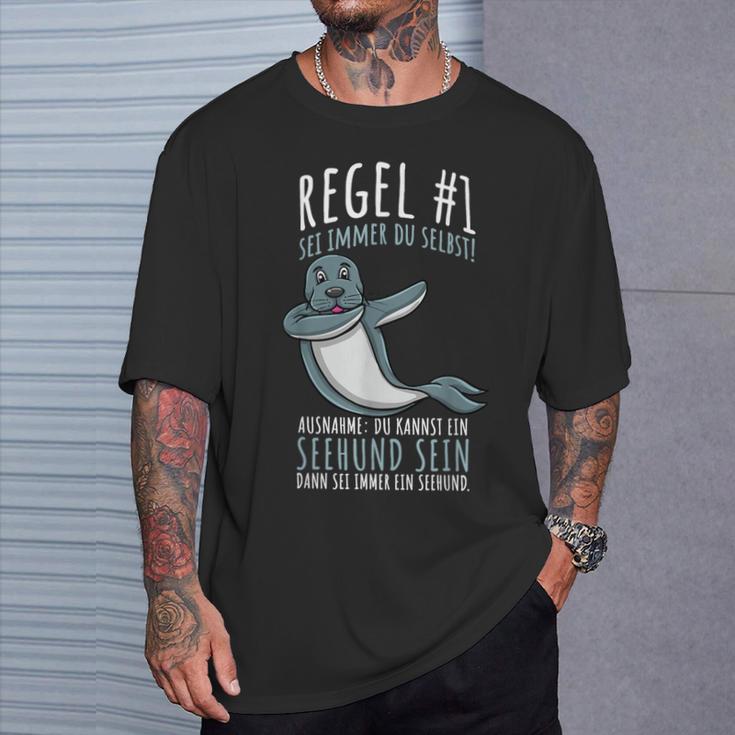 Sei Immer Du Selbst Süßer Seehund T-Shirt Geschenke für Ihn