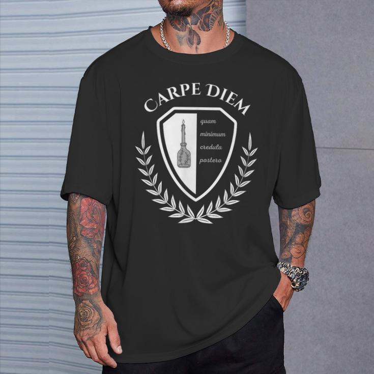 Seize The Day Carpé Diem Klassischer Toter Dichterliebhaber T-Shirt Geschenke für Ihn