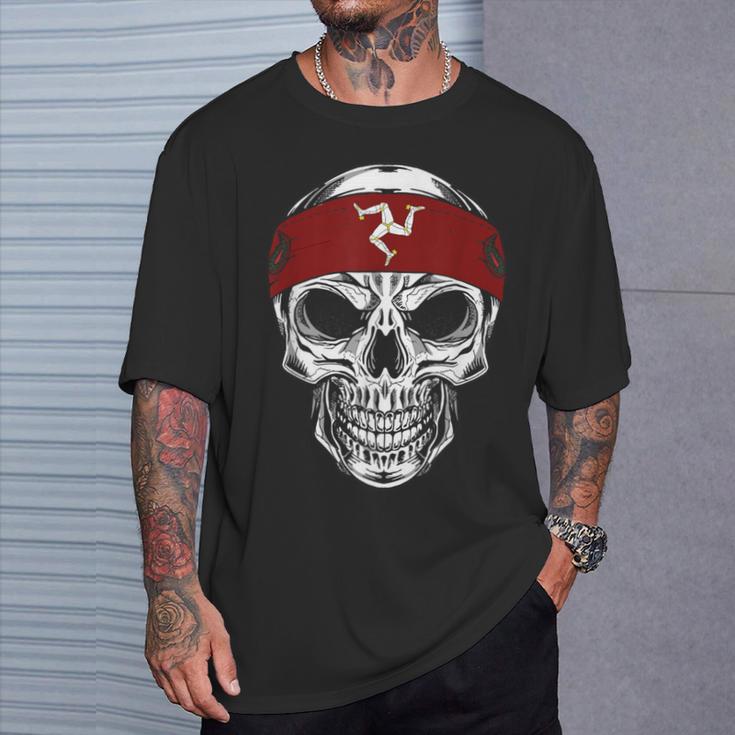 Skull Isle Of Man T-Shirt Geschenke für Ihn