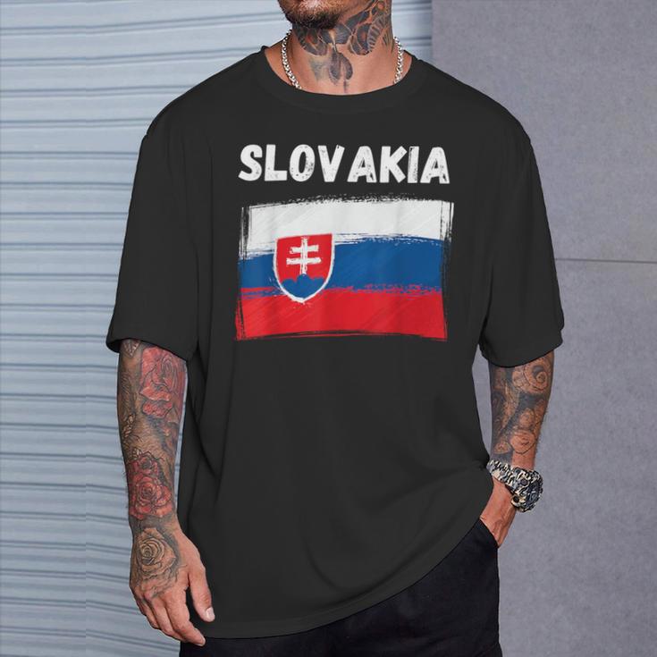 Slovakia Flag Holidayintage Grunge Slovak Flag T-Shirt Geschenke für Ihn