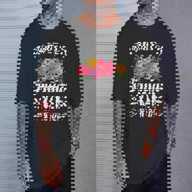 Soon To Be Grandma Promoted To Grandma Again Est 2025 T-Shirt Gifts for Him
