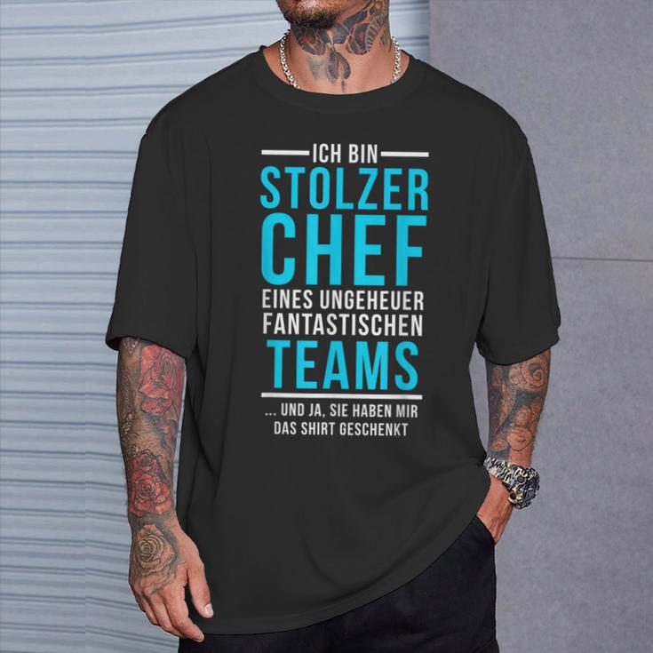 Stolzer Chef Eines Fantastische Teams Saying T-Shirt Geschenke für Ihn