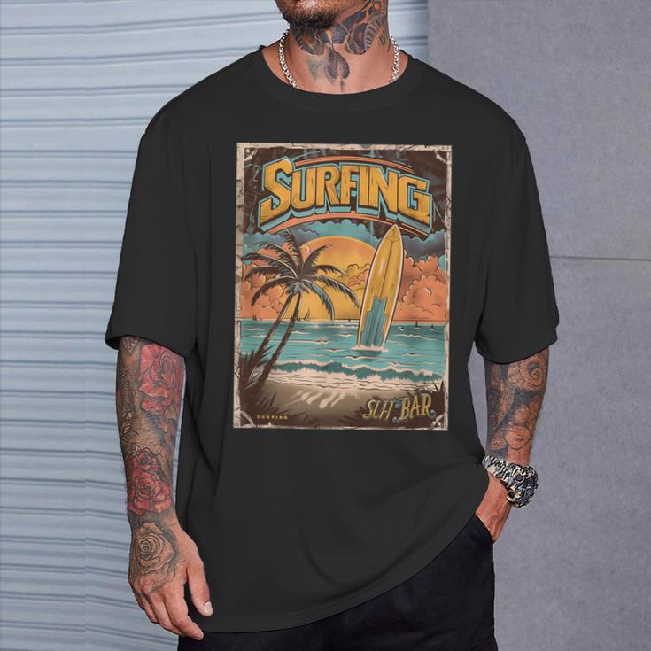 Surfing Retro T-Shirt Geschenke für Ihn