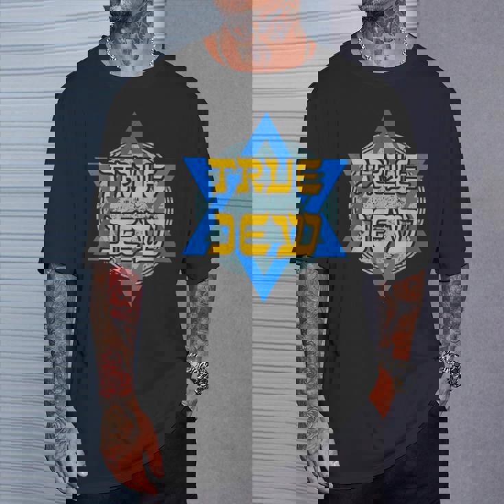 True Jew Camicia Ebreo Israelite David Star Retro Ebraico Maglietta Regalos para él
