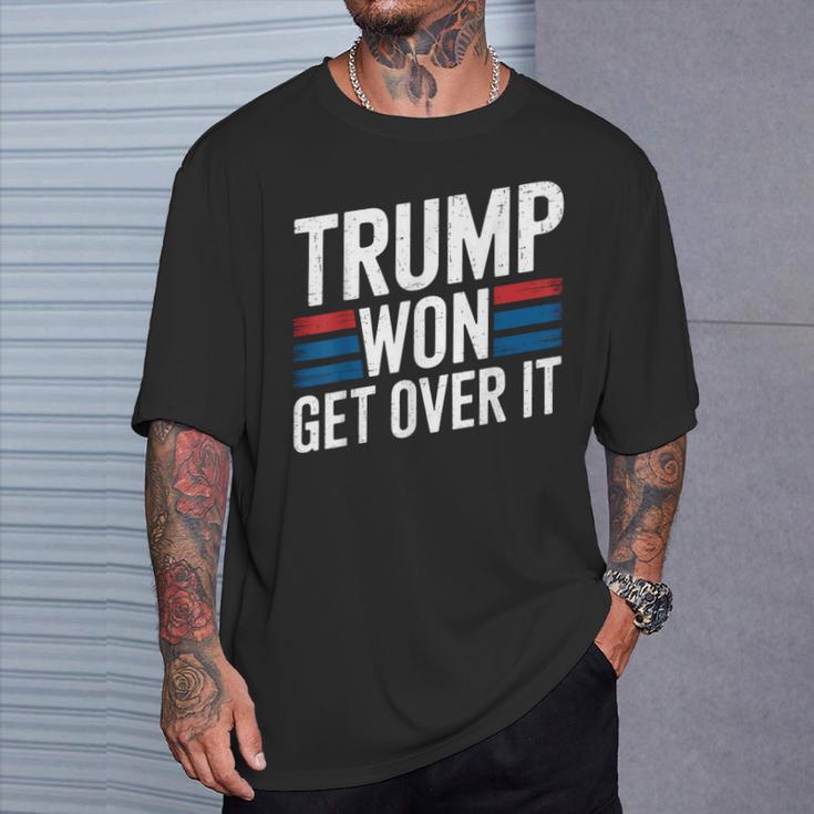 Trump Hat Gewonnen Komm Darüber Hinweg Lustig Trump 2024 T-Shirt Geschenke für Ihn