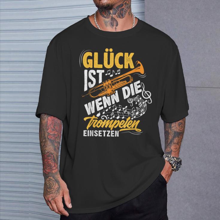 Trumpet Glück Ist Wenn Die Trumpeten Einsetzetz T-Shirt Geschenke für Ihn