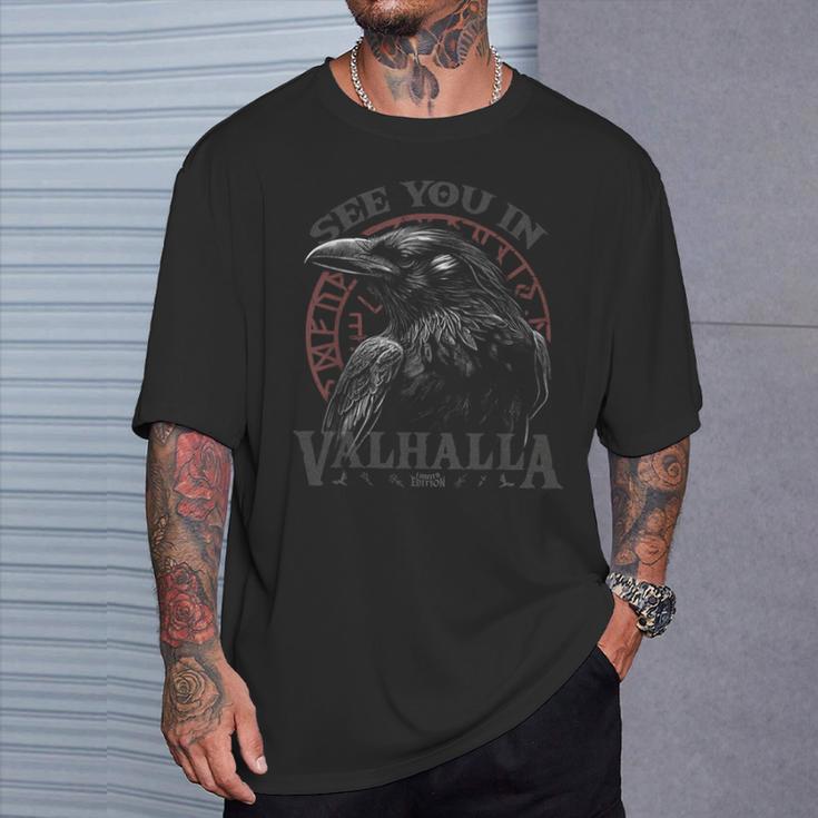 Valknutiking Wir Sehen Uns In Walhalla See You Inalhalla T-Shirt Geschenke für Ihn