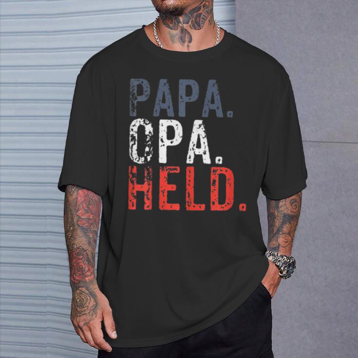 Vater Und Sohn Papa Opa Held Familie Grosseltern S T-Shirt Geschenke für Ihn