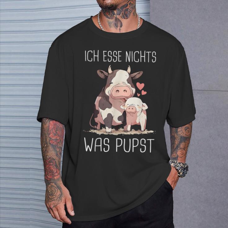 Vegetarier Ich Essen Nichts Was Pupsteganegetarian T-Shirt Geschenke für Ihn